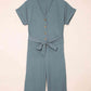DuskJumpers Tie-Waist Buttoned Cropped Jumpsuit