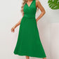 Surplice Sleeveless Midi Pleated Dress
