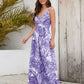 Printed Surplice Spaghetti Strap Dress