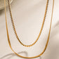 Double-Layered Inlaid Zircon Stainless Steel Necklace