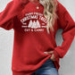 Christmas Themed Round Neck Graphic Long Sleeve Sweatshirt