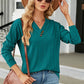 Decorative Button V-Neck Long Sleeve T-Shirt