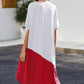 Color Block Round Neck Short Sleeve Dress