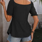 Ruched V-Neck Flounce Sleeve Blouse