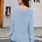 Full Size V-Neck Rib-Knit Top