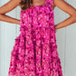 Shainea Printed Square Neck Sleeveless Mini Dress