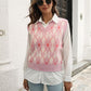 Zoe&Hannah Geometric V-Neck Blush Pink Sweater Vest