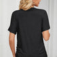 Ruched V-Neck Short Sleeve T-Shirt