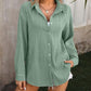 Button Up Dropped Shoulder Shirt