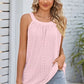 Openwork Round Neck Wide Strap Tank