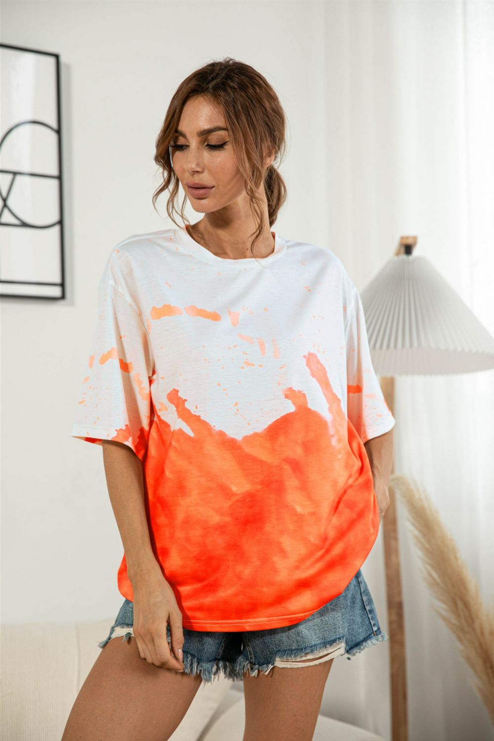 Women's Tie-Dye Round Neck Tee Shirt