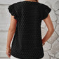 Swiss Dot Ruffled Cap Sleeve T-Shirt