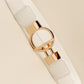 Circle Shape Buckle Zinc Alloy Buckle PU Leather Belt