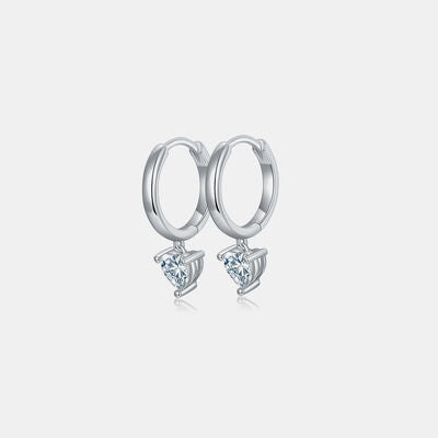 1 Carat Moissanite 925 Sterling Silver Heart Earrings 💜