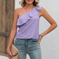 Full Size Eyelet One-Shoulder Tank