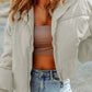 Zip Up Collared Neck Coat with Pockets