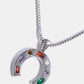 Inlaid Zircon Pendant Stainless Steel Necklace
