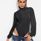 Women's BeautyEve Backless Tie-Waist Turtleneck Lantern Sleeve Bodysuit