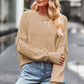 Round Neck Drop Shoulder Long Sleeve Sweater