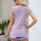 Contrast Eyelet V-Neck Tank