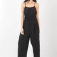 VERY J Pintuck Detail Woven Sleeveless Jumpsuit