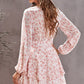 Floral Surplice Balloon Sleeve Layered Dress