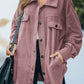 Button Up Collared Neck Long Sleeve Jacket