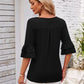 Ruffled Suqare Neck Half Sleeve Blouse