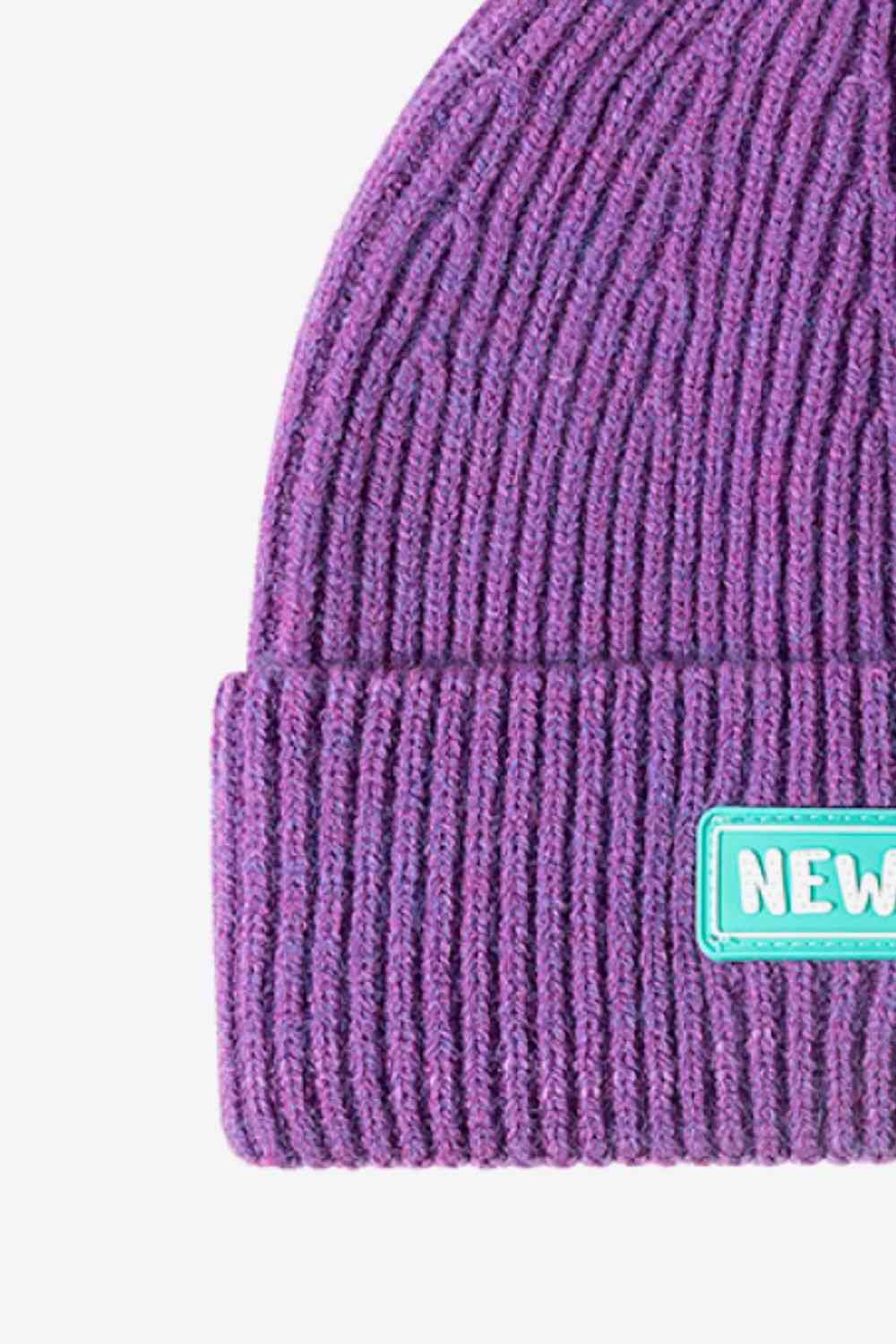 BeanieHatz NEW YORK Patch Rib-Knit Cuffed Beanie