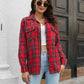 Plaid Collared Neck Buttoned Shirt with Pockets