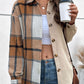 Beauteous Contrast Plaid Print Dropped Shoulder Shirt