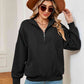 Full Size Half-Zip Dropped Shoulder Sweatshirt
