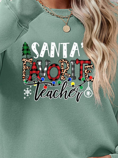 Christmas Themed Letter Graphic Sweatshirt