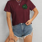 Lucky Clover Round Neck Short Sleeve T-Shirt