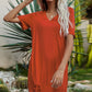 Women's Twisted V-Neck Short Sleeve Dress