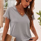 Lace Detail V-Neck T-Shirt
