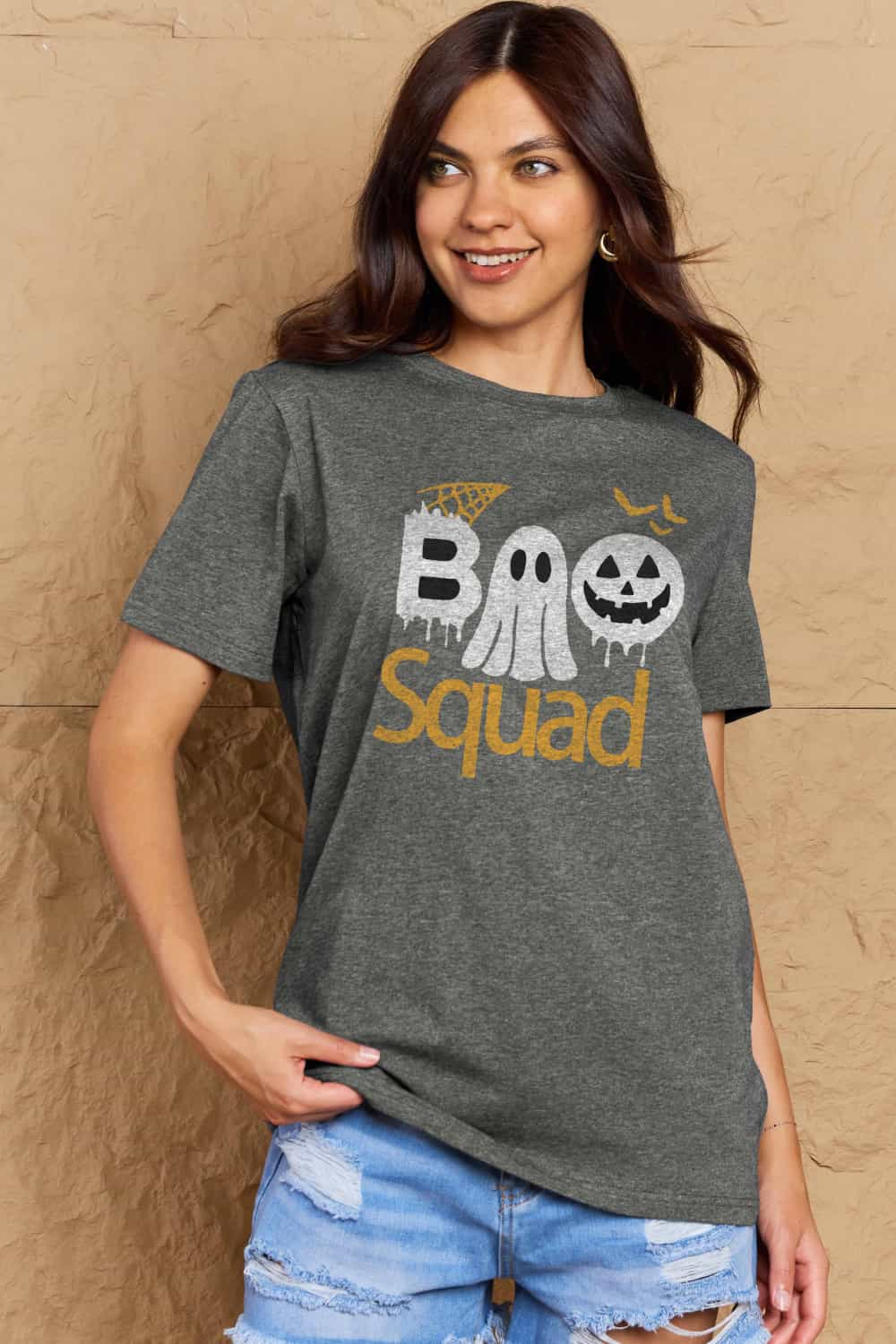 Simply Love Halloween Full Size BOO SQUAD Graphic Cotton T-Shirt