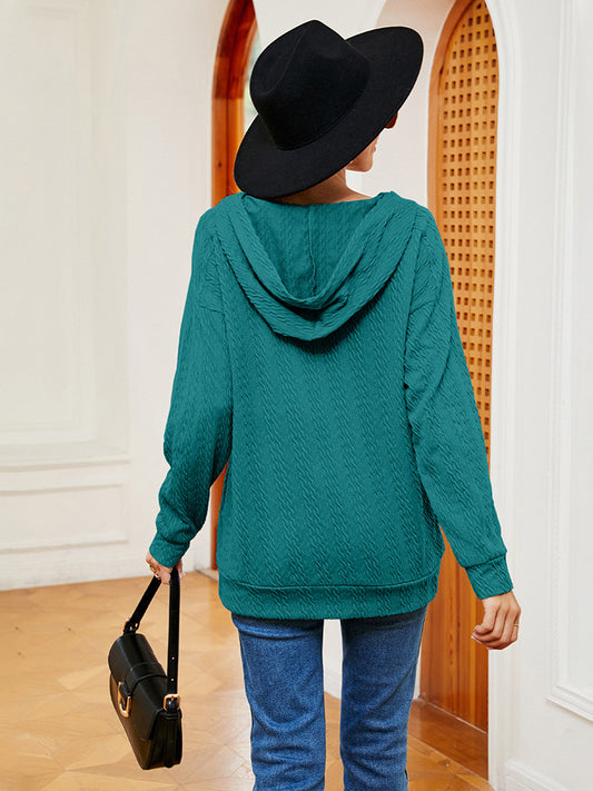Full Size Lace-Up Long Sleeve Hoodie