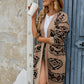 Printed Long Sleeve Cardigan with Pocket