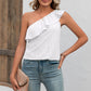 Full Size Eyelet One-Shoulder Tank