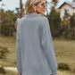 Collared Neck Cable-Knit Long Sleeve Blouse