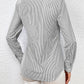 Bow Tie Waist Johnny Collar Neck Striped Blouse