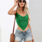 Crisscross Tie Back Point Hem Knit Top