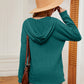 Full Size Half-Button Dropped Shoulder Hoodie