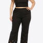 Women's Plus Size Openwork Elastic Waist Pants