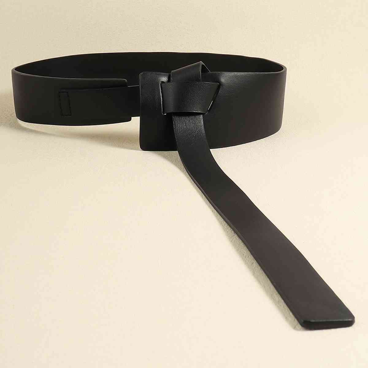 Chic Woman Knot Detail PU Belt