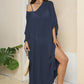One Size V-Neck Three-Quarter Sleeve Cover-Up