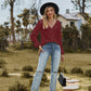 Full Size V-Neck Flounce Sleeve Blouse