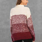 Color Block Turtleneck Sweater