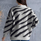Animal Element Round Neck Dropped Shoulder Sweater